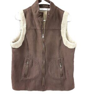Vintage Tantrums Woman's Vest Size LARGE, Brown, Zip Closure, Zip Pockets